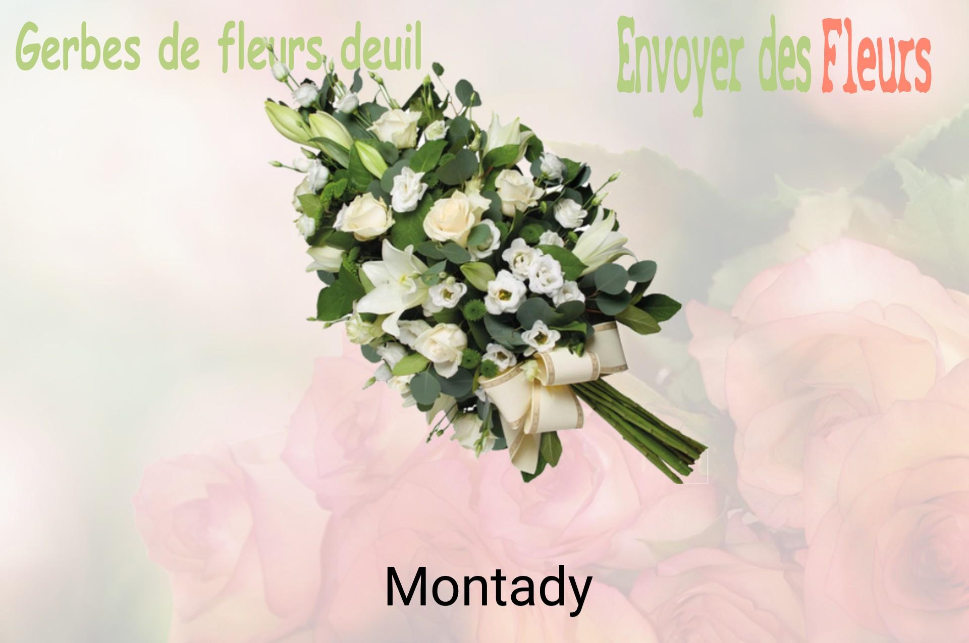 Gerbe de fleurs de deuil livrée à Montady